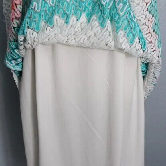 R&K White & Pastel Colored Lace Dress Size 18 - Picture 11 of 12